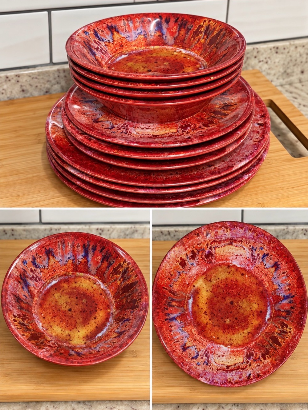 Certified International “Radiance Red” Melamine Dinnerware